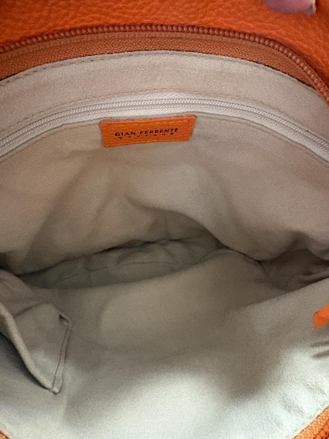 Gian Ferrente Couture Orange Leather Hobo Bag - photo 3