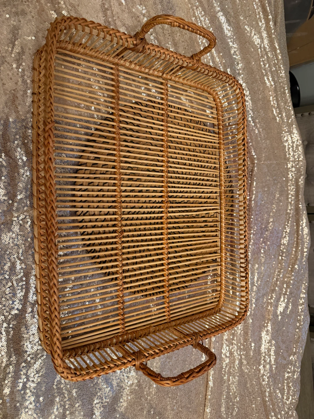 Wicker Serving Tray with Handles - photo 2