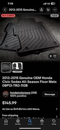 2013-2015 Honda Civic OEM All-Season Floor Mats - photo 4