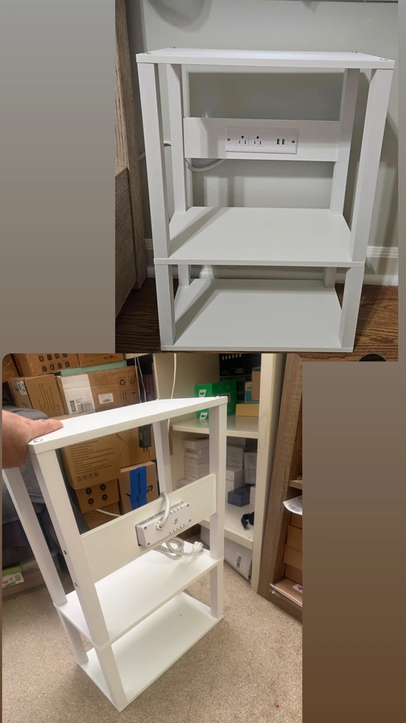 YUFRAM 3-Tier Narrow Bedside Table with Charging Station - photo 3