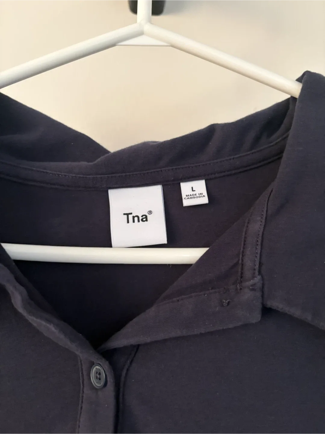 Tna Dark Navy Cropped Polo Shirt - Size L - photo 2