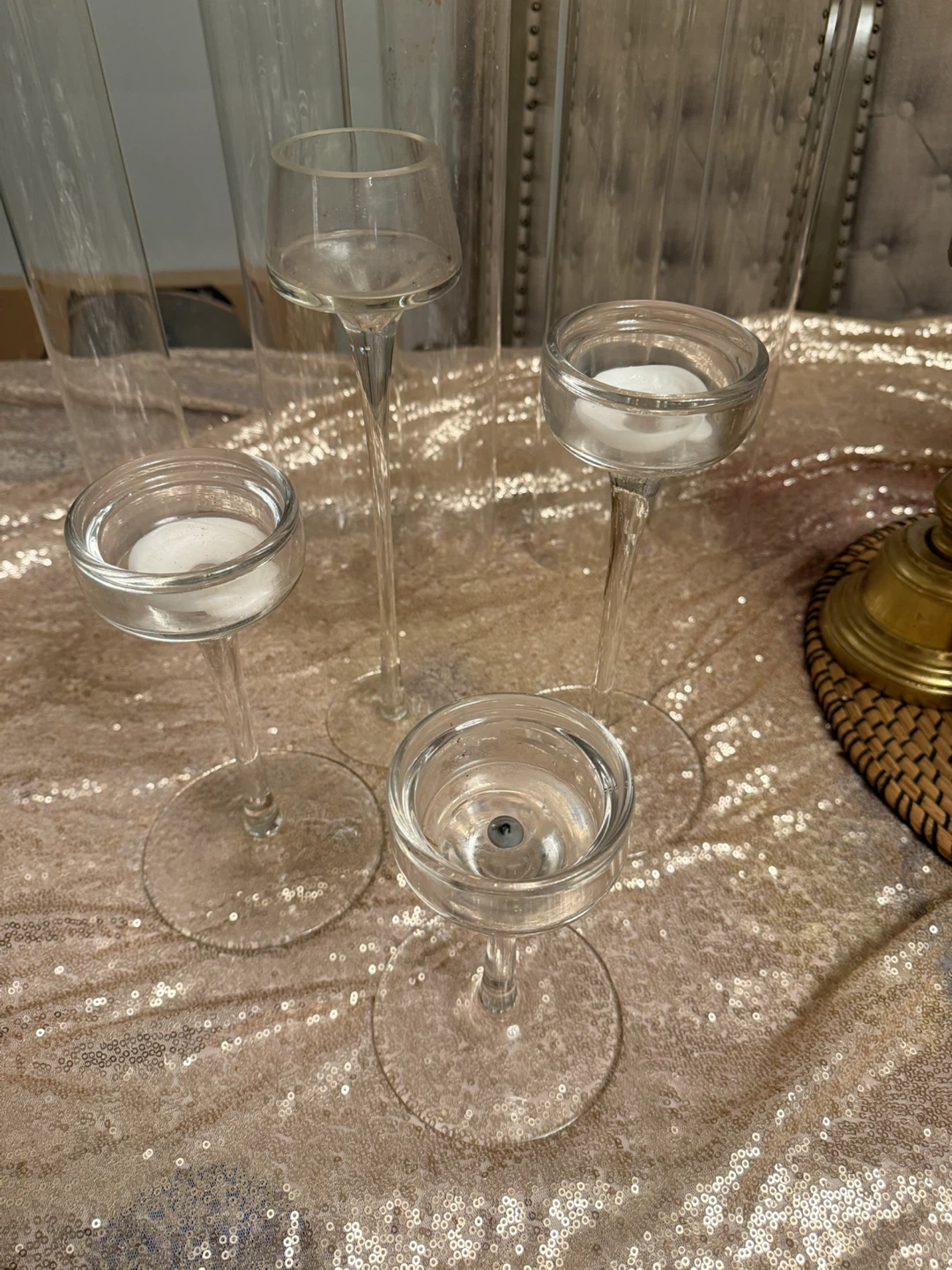 Glass Candle Holders Set $5 - photo 2