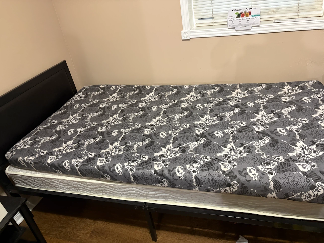 Twin bed frame with mattress