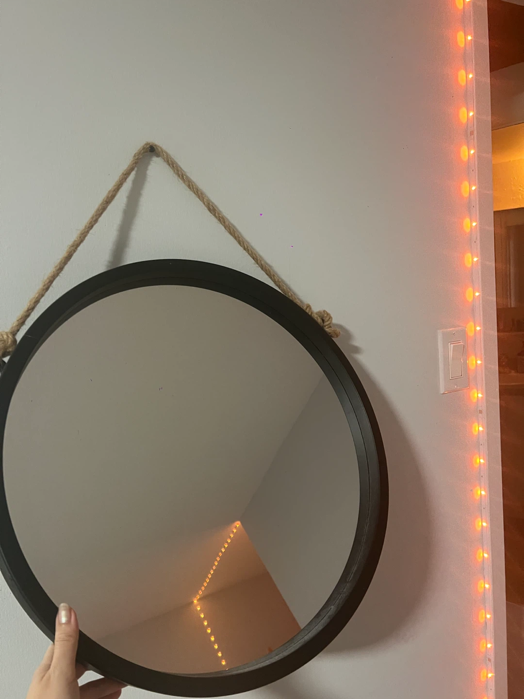 Round Rope Hanging Mirror - photo 2