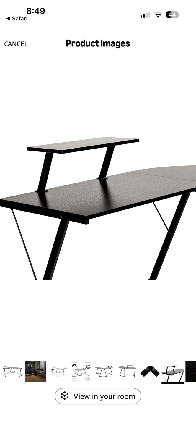 Black Desk with Riser