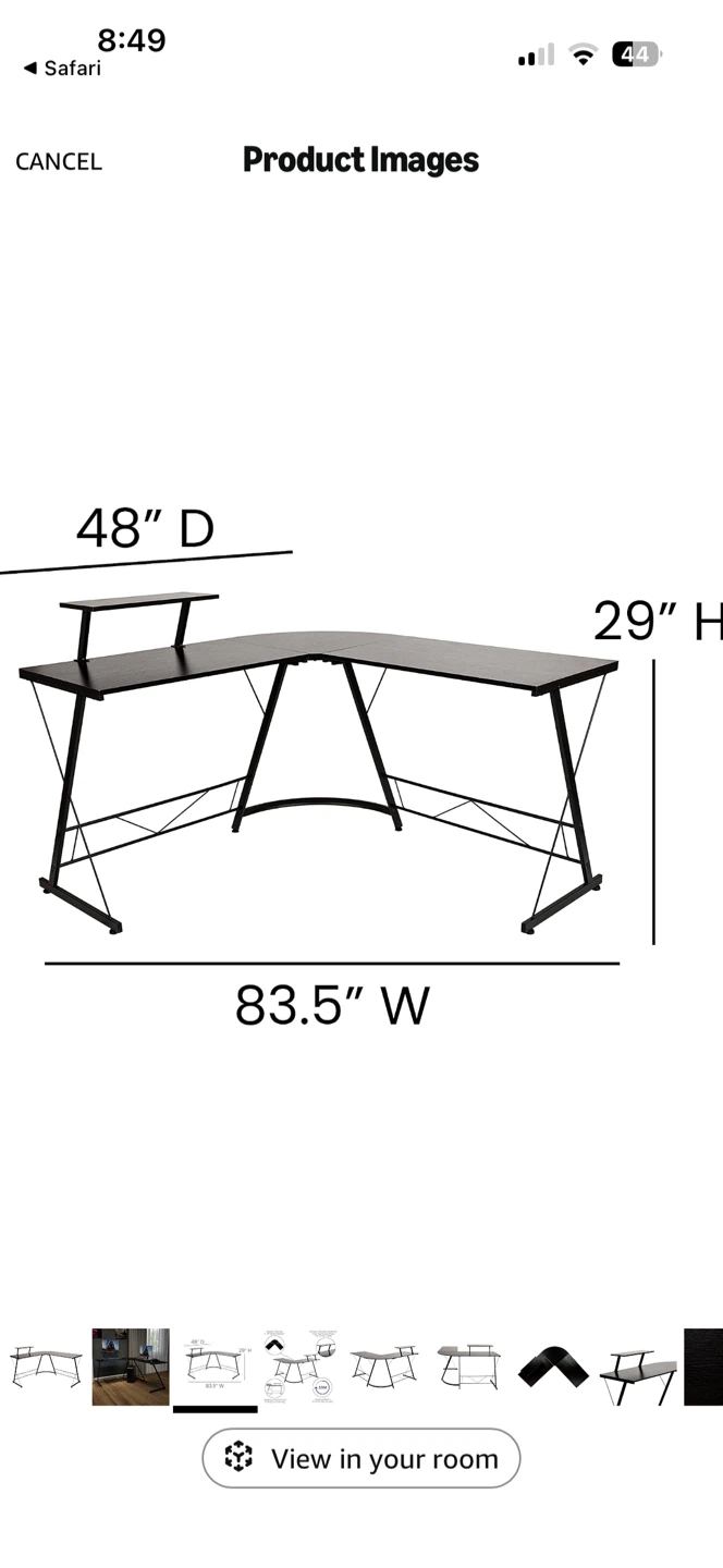 Black Desk with Riser - photo 3