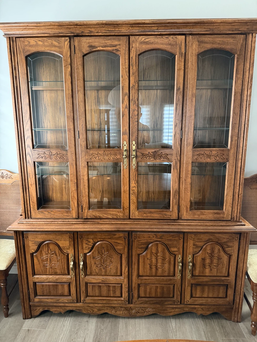 Wooden China Cabinet with Glass Doors
