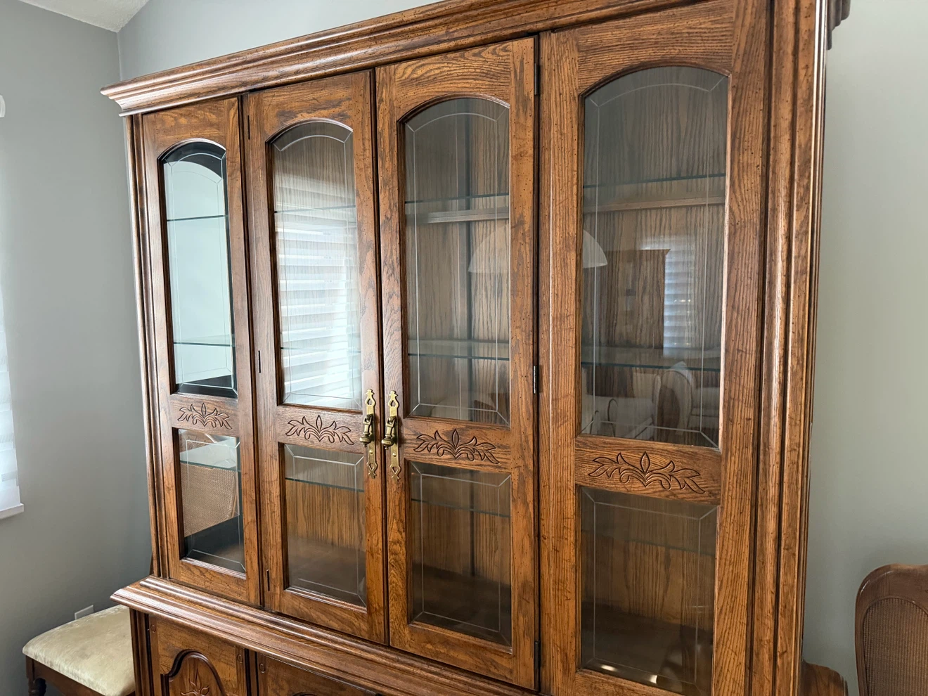 Wooden China Cabinet with Glass Doors - photo 2