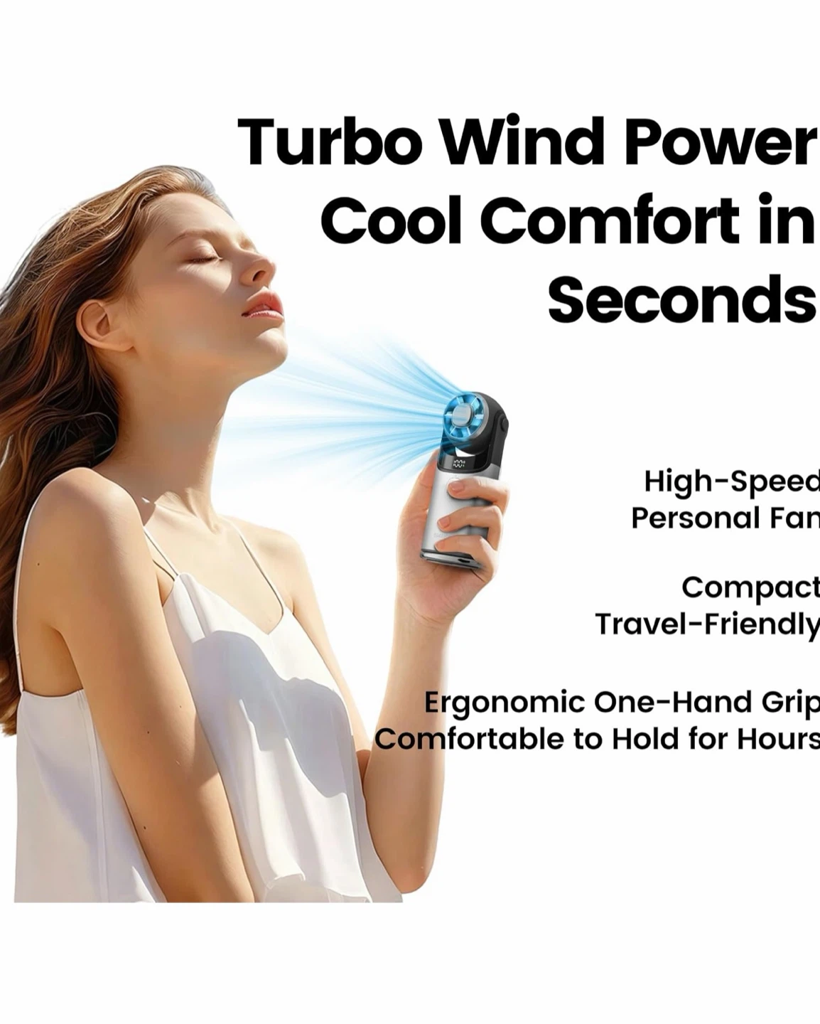 SEIGA Handheld Fan with Cooling Plate - Silver - photo 2