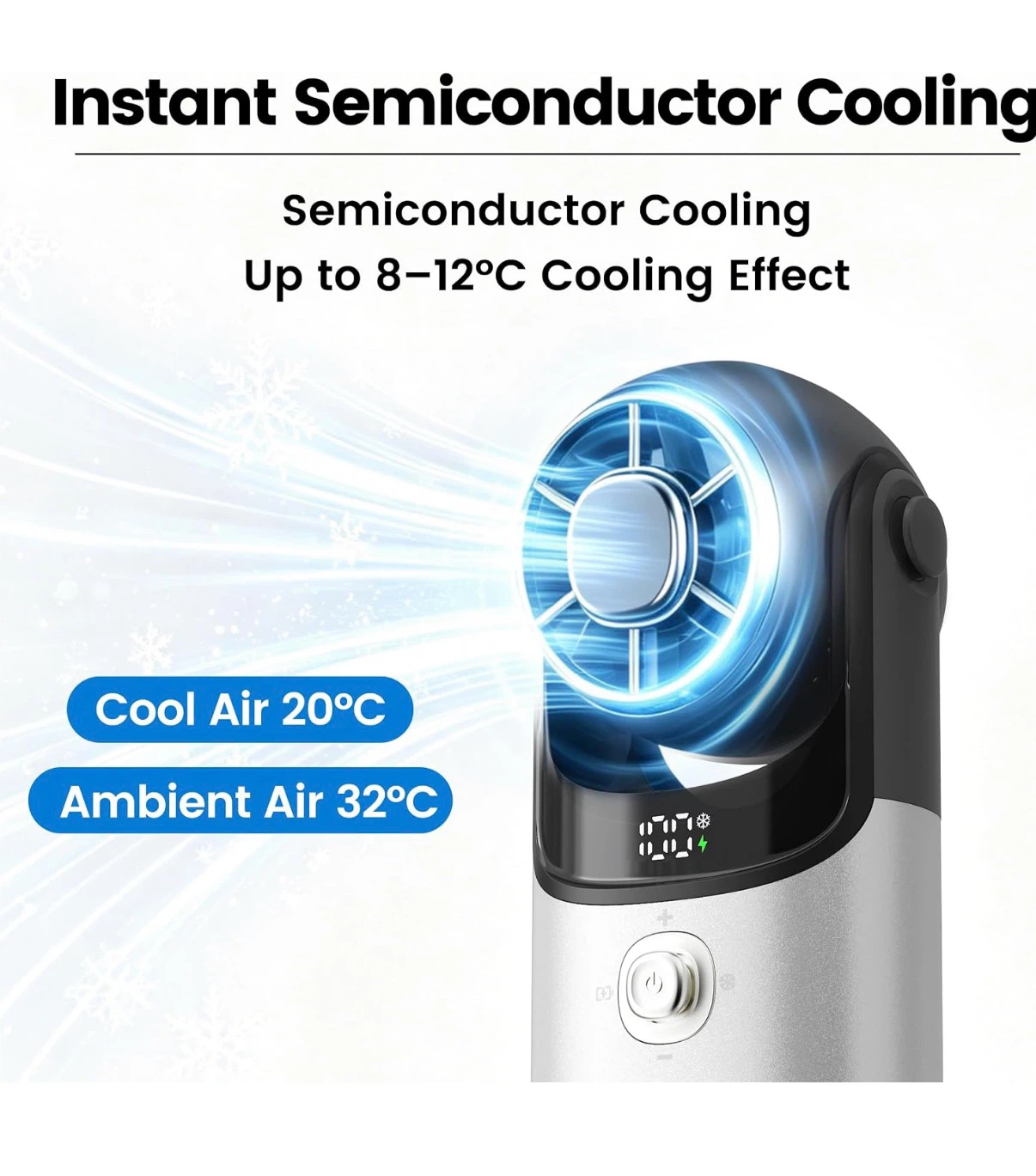 SEIGA Handheld Fan with Cooling Plate - Silver - photo 3