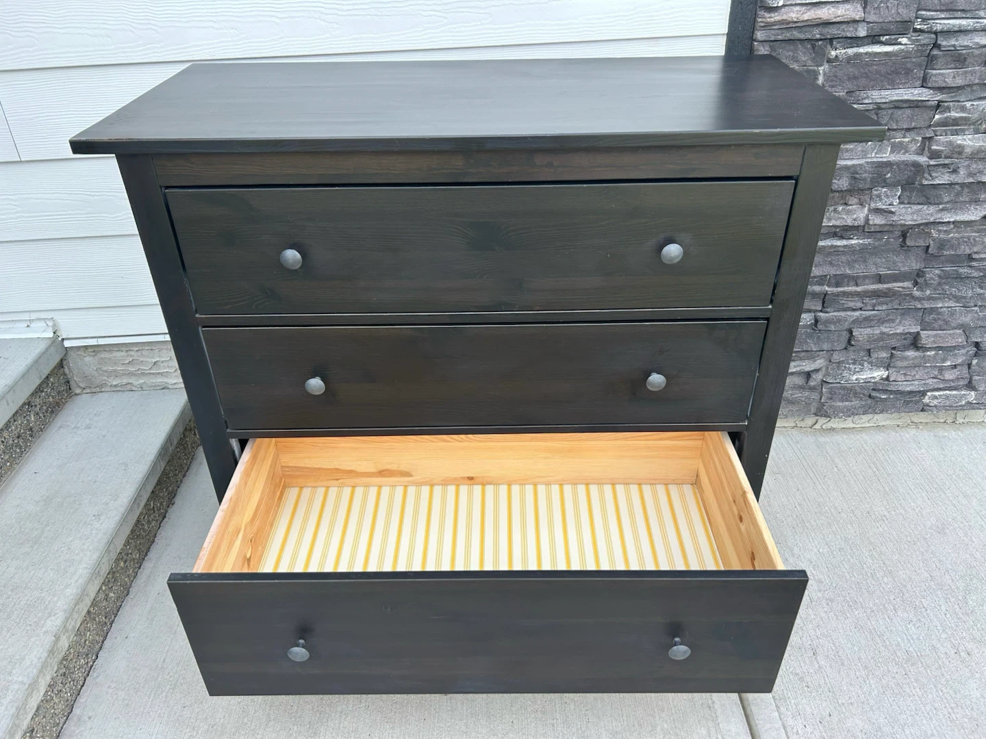 IKEA HEMNES dresser black brown with 3 drawers - photo 4