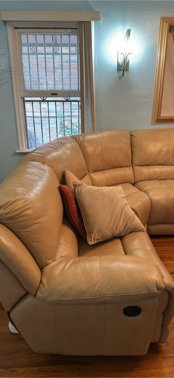 Tan Leather Sectional Sofa