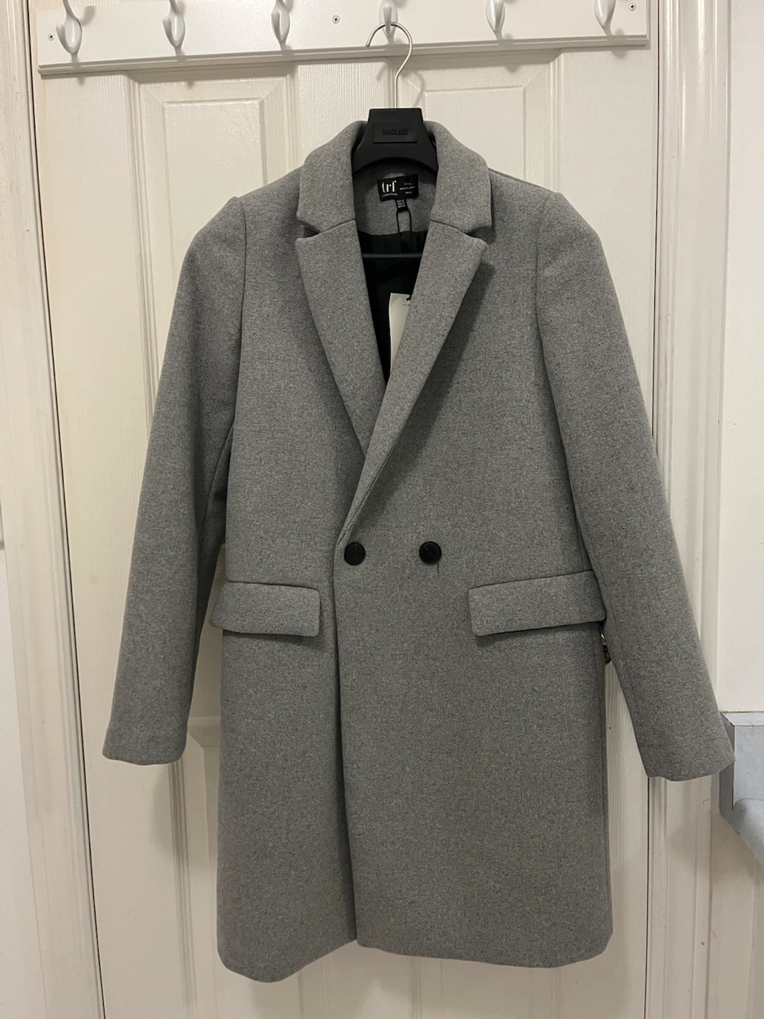 Zara TRF Collection Grey Double-Breasted Coat