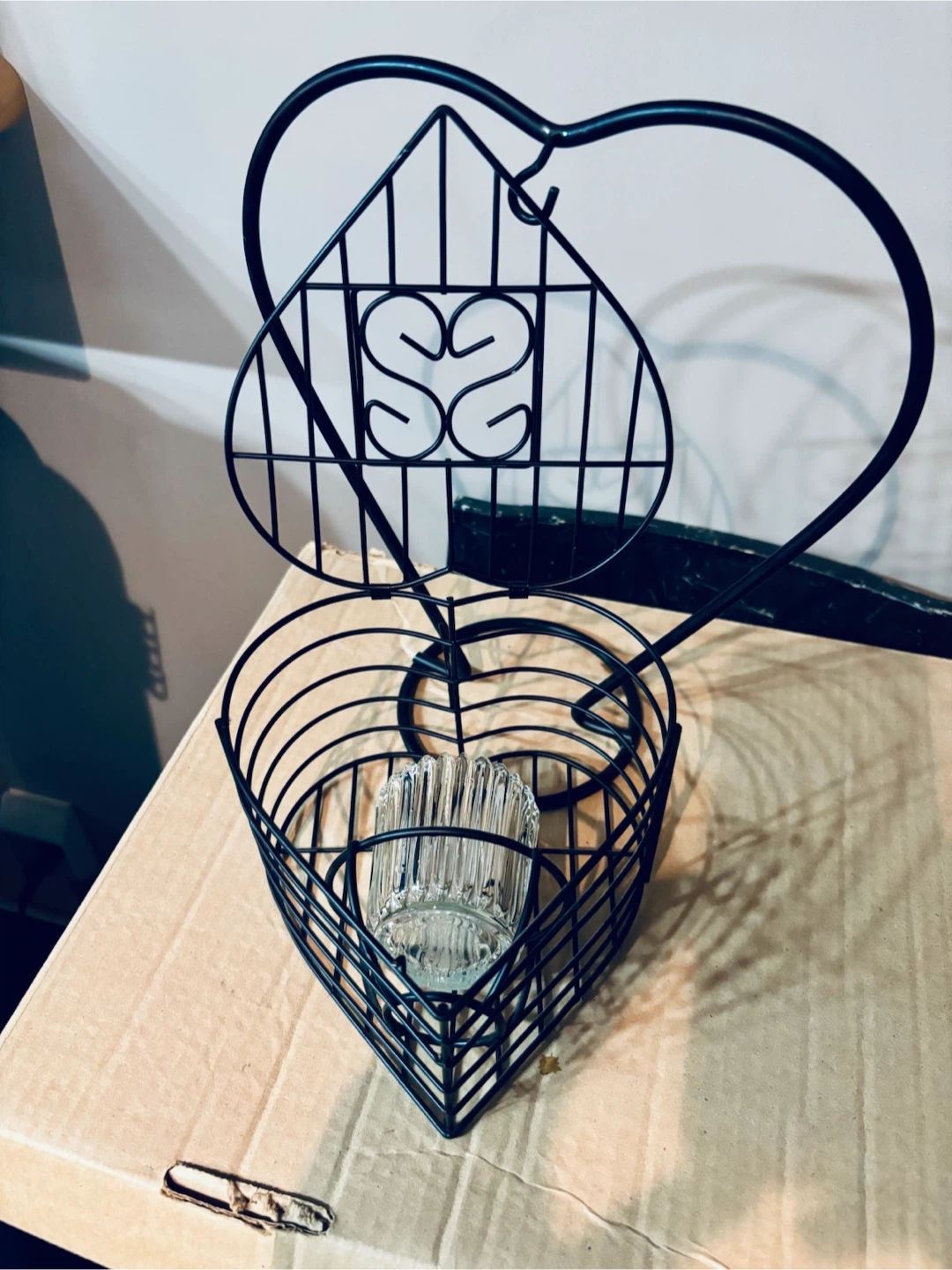 Wrought Iron Hanging Heart Shaped Candle Holder - photo 3