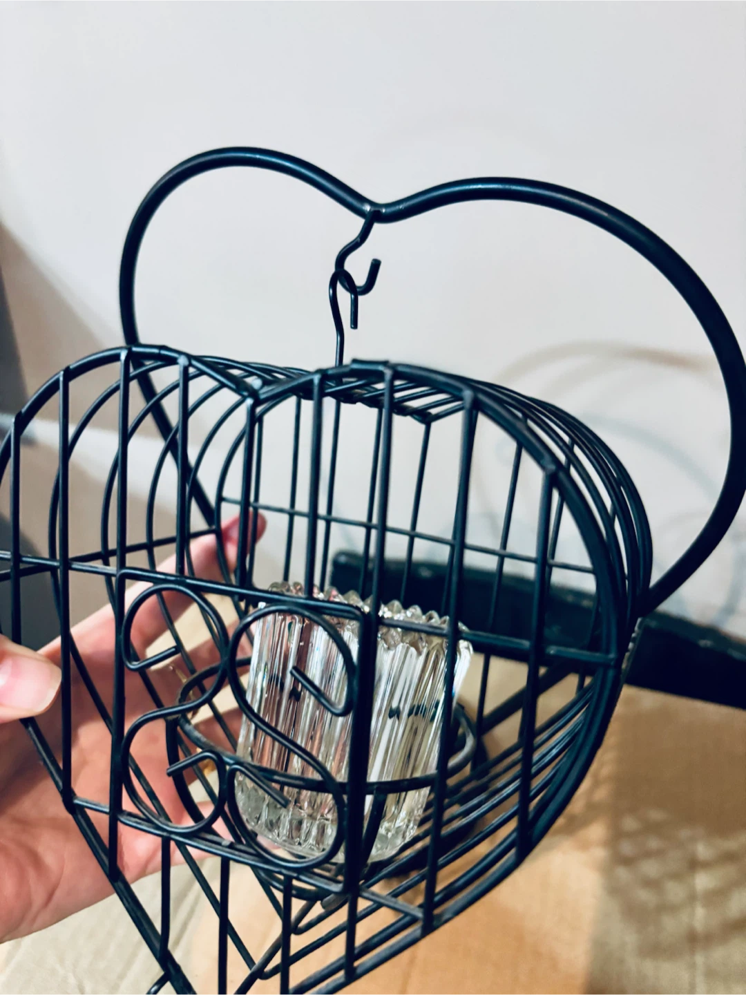 Wrought Iron Hanging Heart Shaped Candle Holder - photo 4