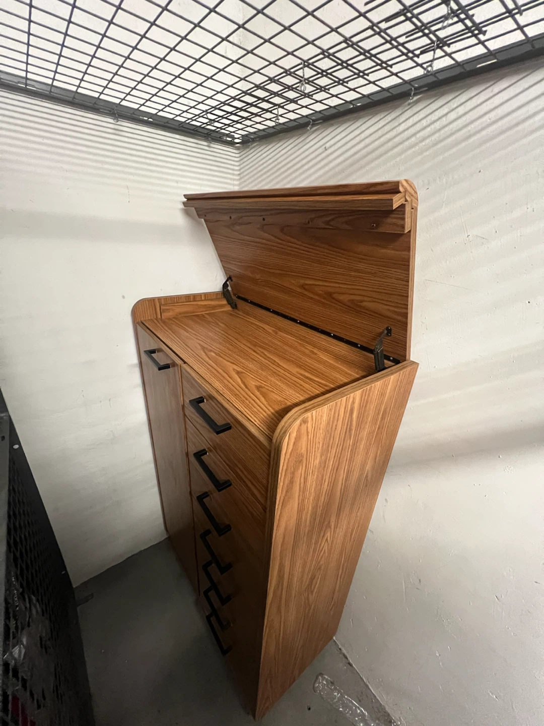 Wooden tall dresser with flip-top lid - photo 2