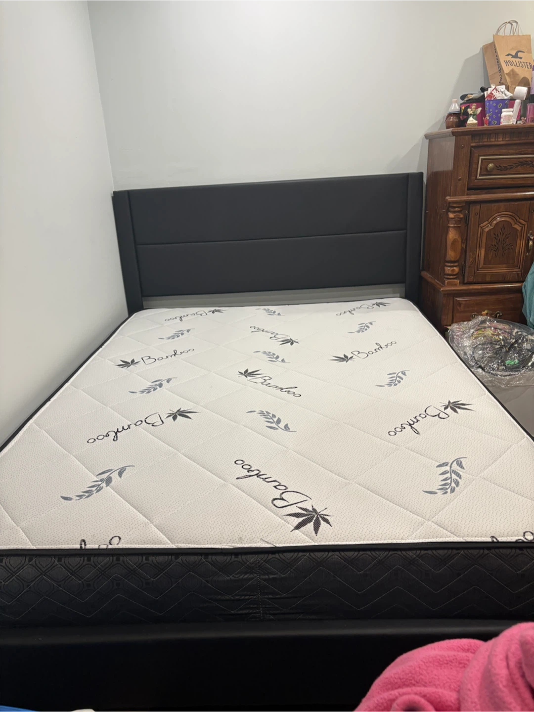 Bamboo Mattress with Black Bed Frame