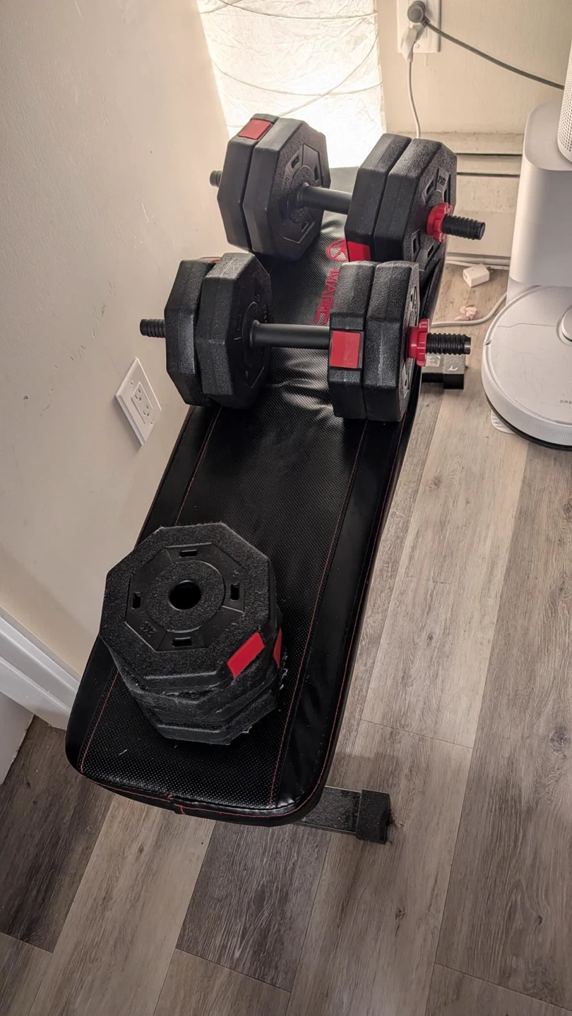 Adjustable Dumbbell Set with Bench