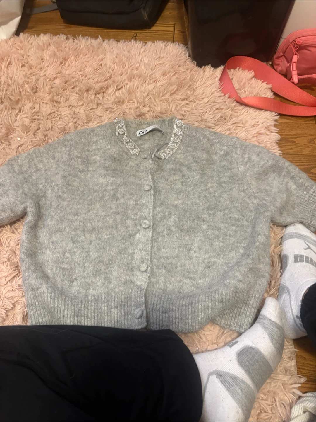 Zara Pink Sparkly Fuzzy Sweater - photo 2