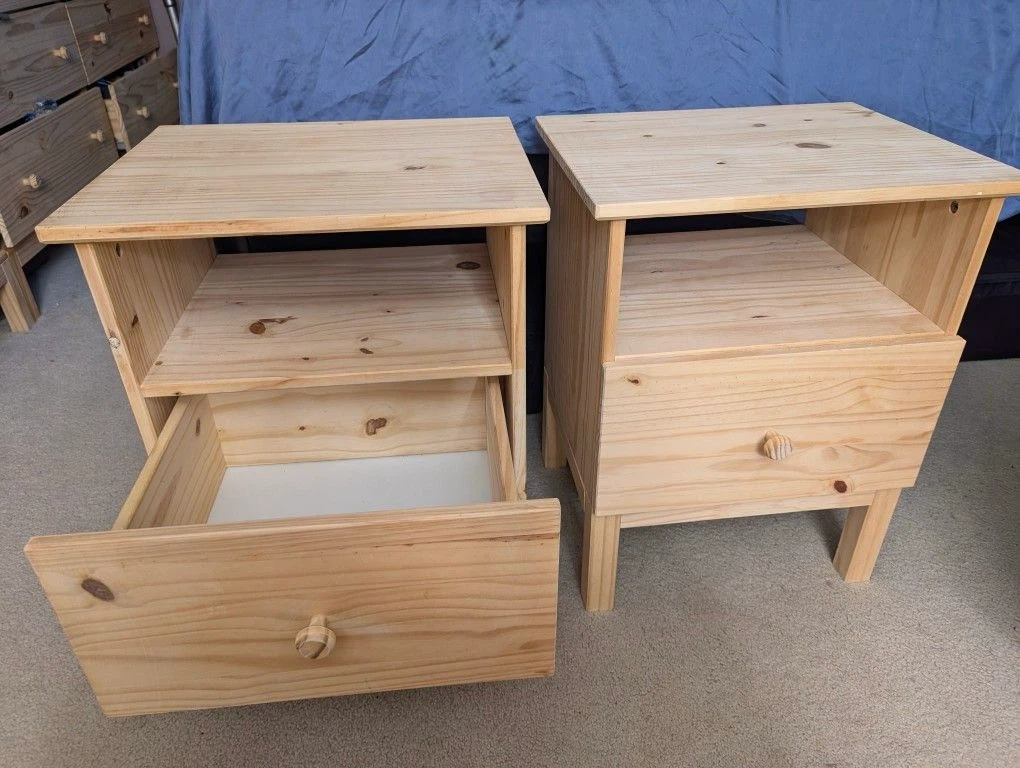 Pair of IKEA TARVA nightstands wooden