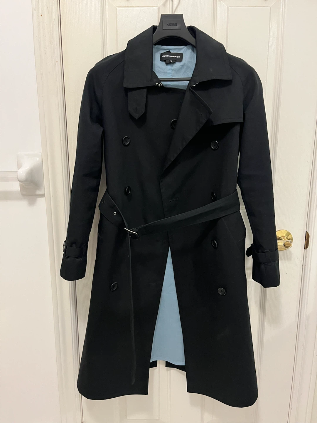Club Monaco Black Trench Coat