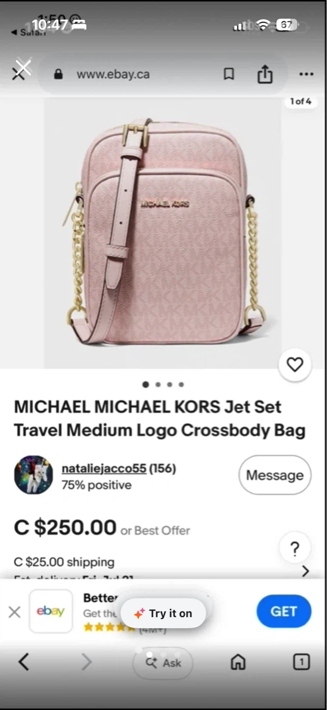Michael Kors Jet Set Travel Medium Logo Crossbody Bag