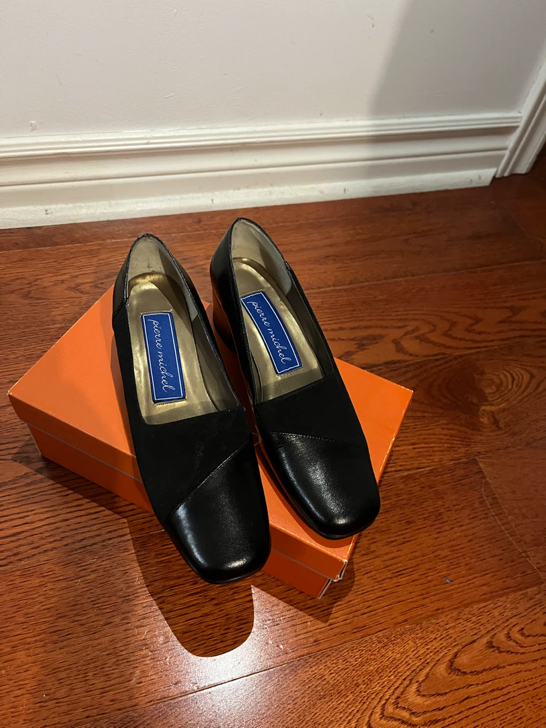Pierre Michel Women's Black Loafer Heels