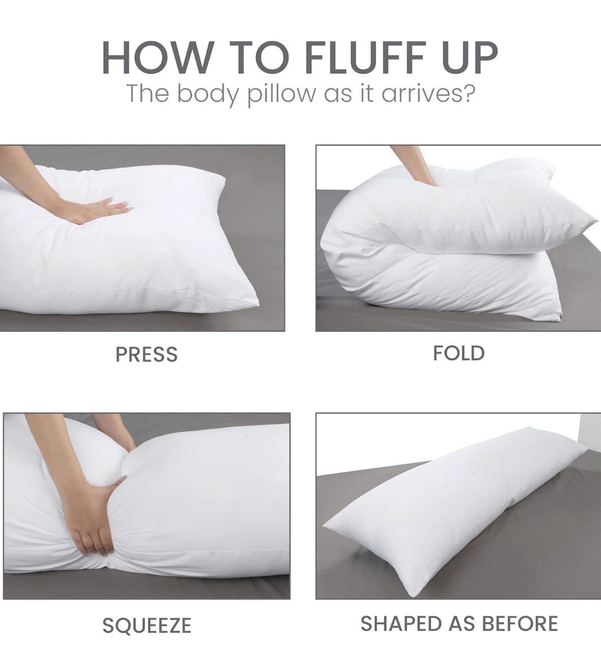 Brand New - Utopia White Body Pillow - 54" x 20" - photo 4