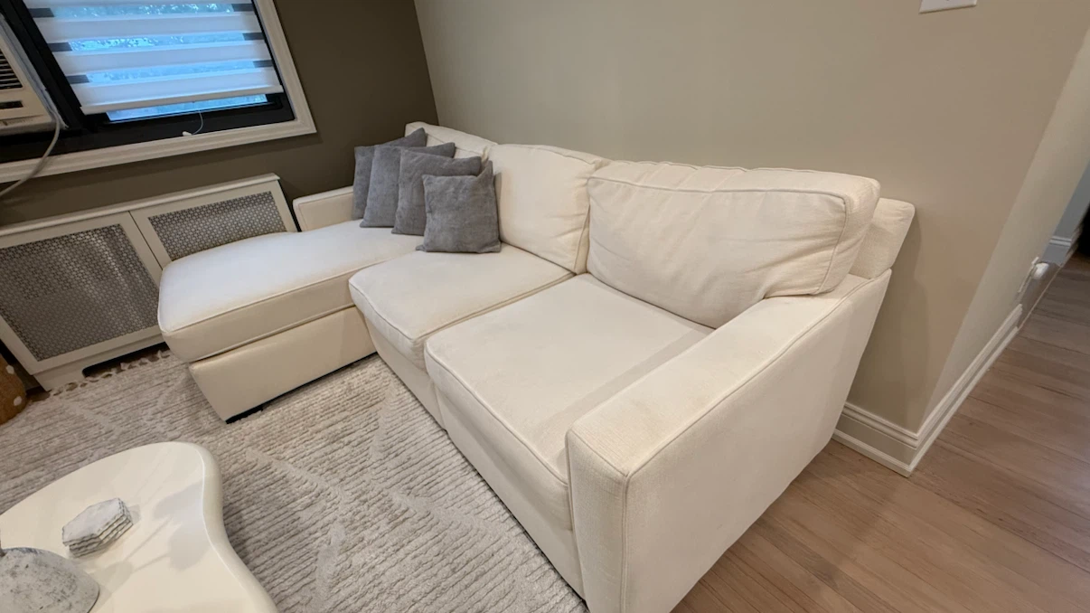 White Sectional Sofa with Chaise