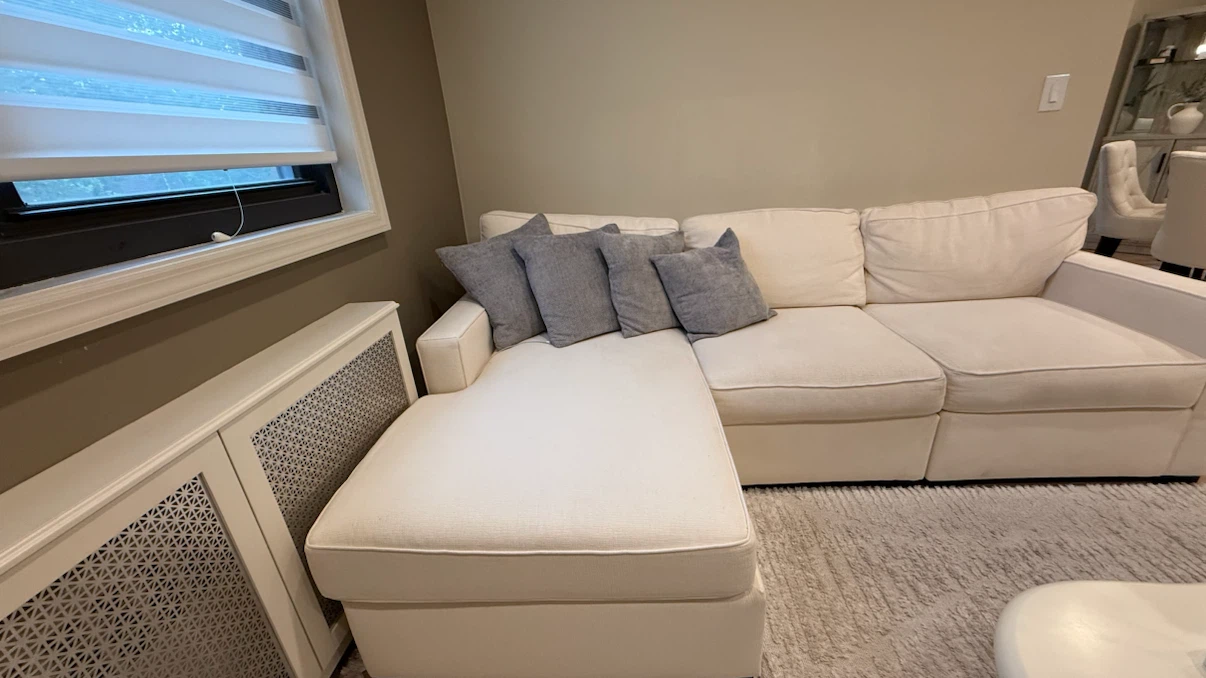 White Sectional Sofa with Chaise - photo 2