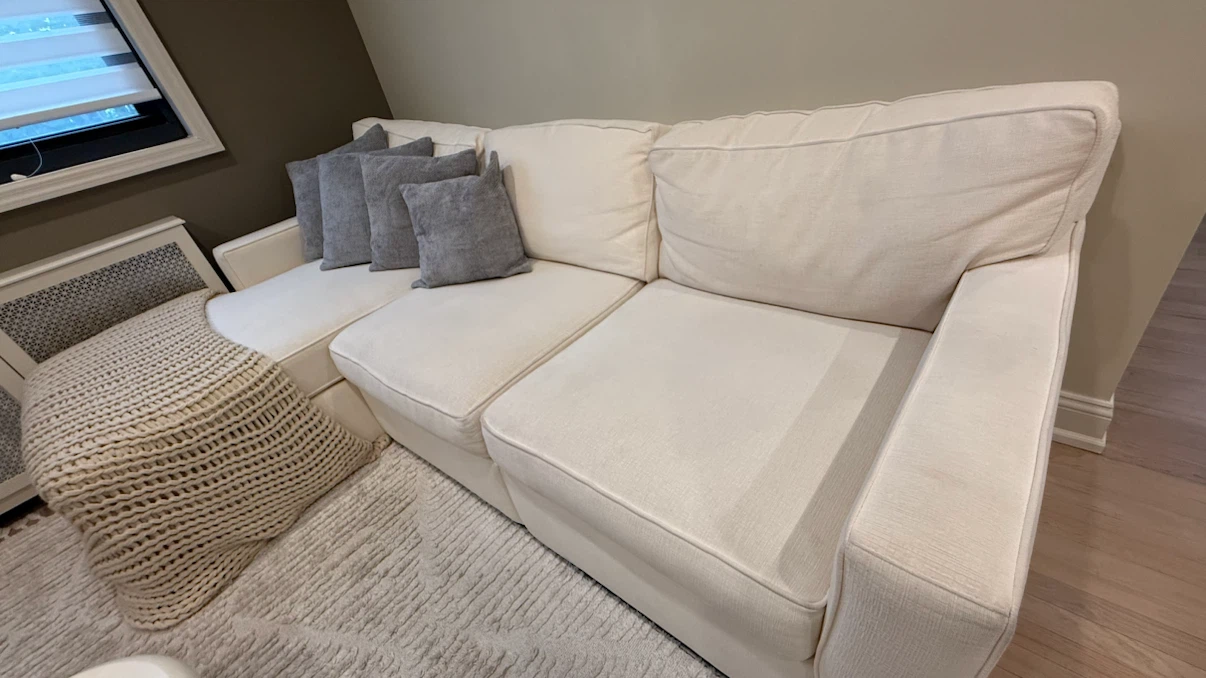 White Sectional Sofa with Chaise - photo 5