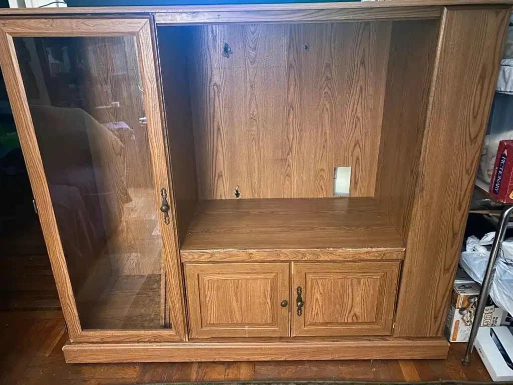 Wooden Entertainment Center w/Glass Door *LOCAL PICKUP*