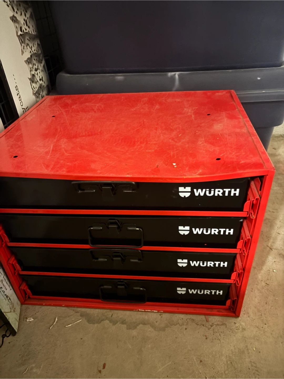 Würth Red Metal 4-Drawer Organizer Cabinet