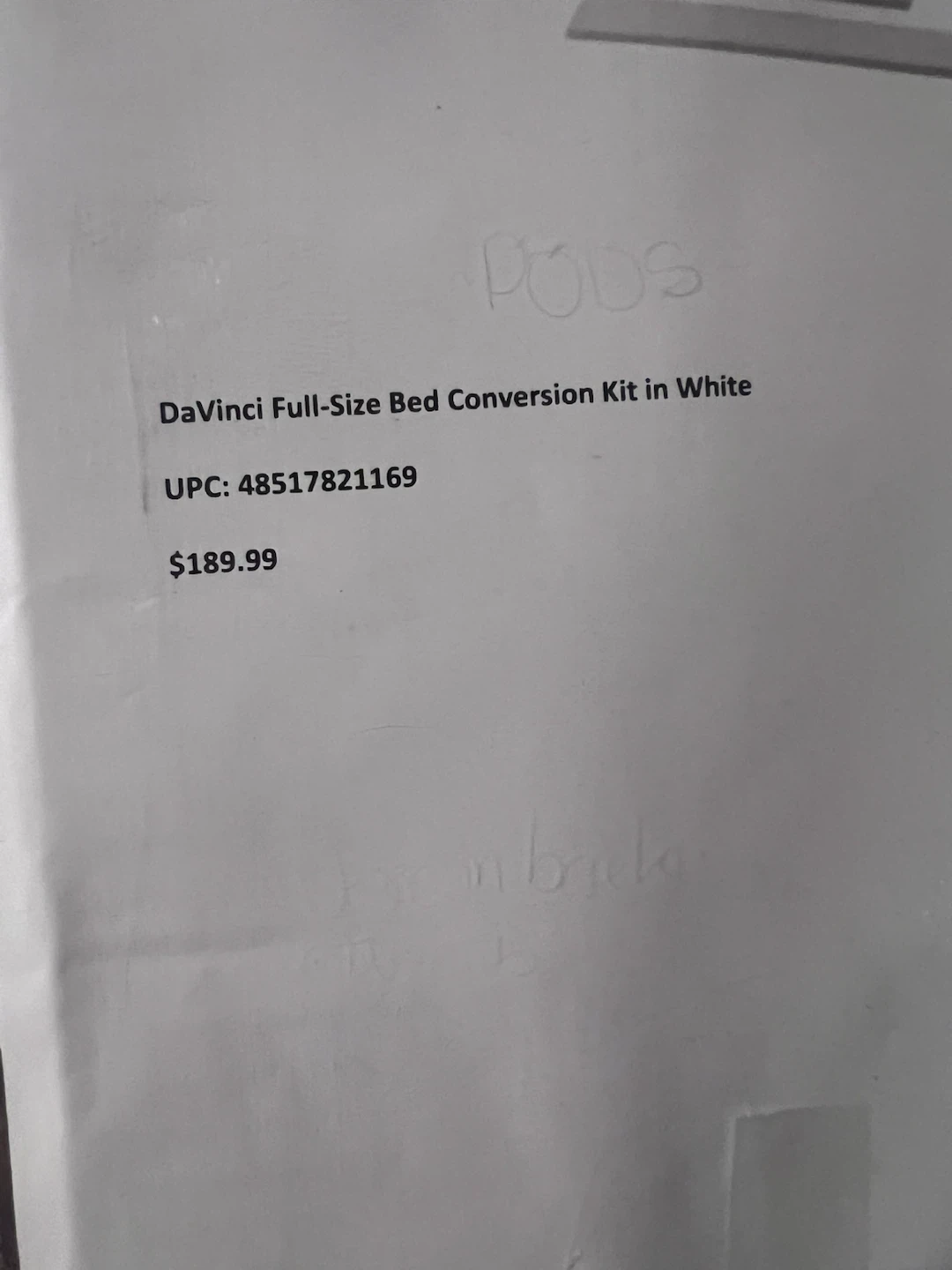 DaVinci Twin/Full Size Bed Conversion Kit – White – M4399W - photo 2