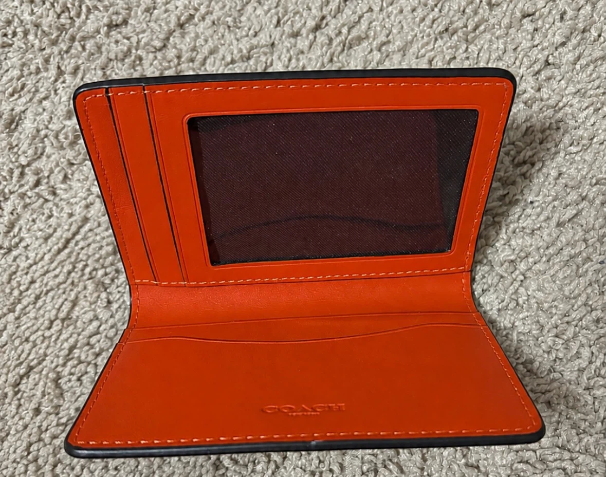 Coach Orange Leather Card Holder - photo 2