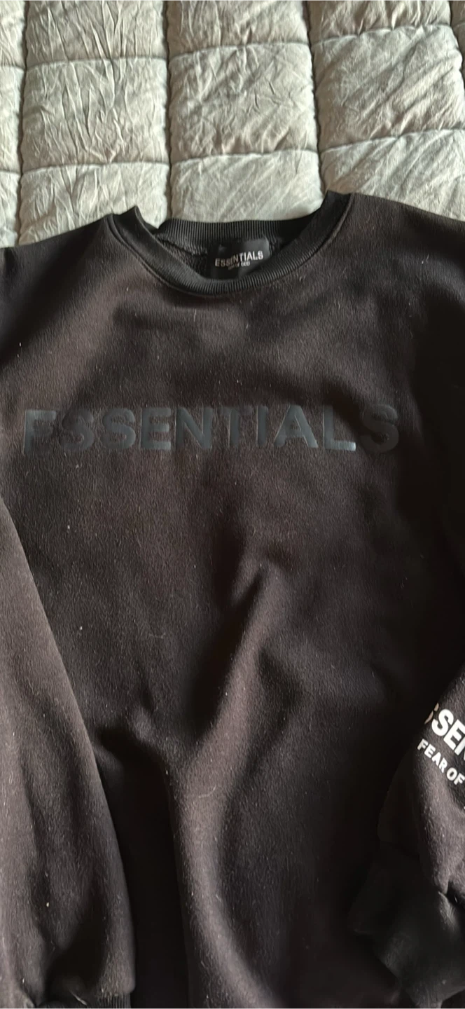 Black Essentials Fear of God Crewneck Sweatshirt
