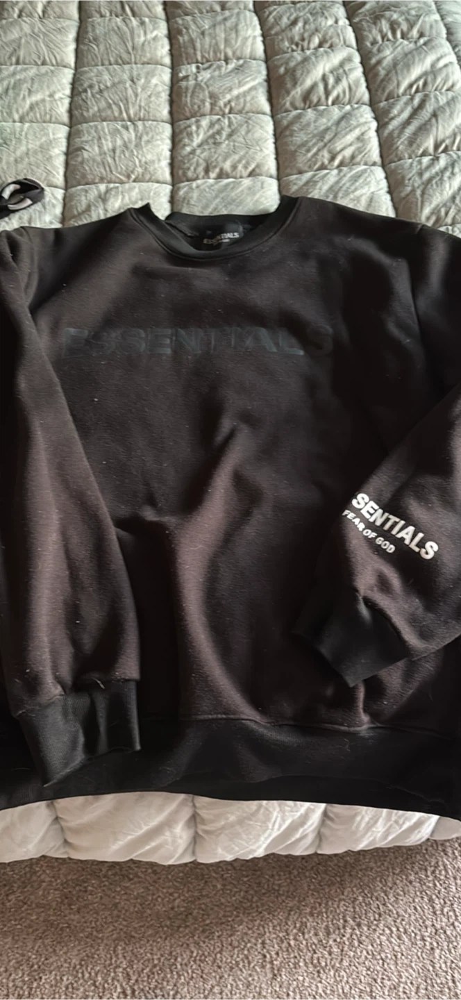 Black Essentials Fear of God Crewneck Sweatshirt - photo 2