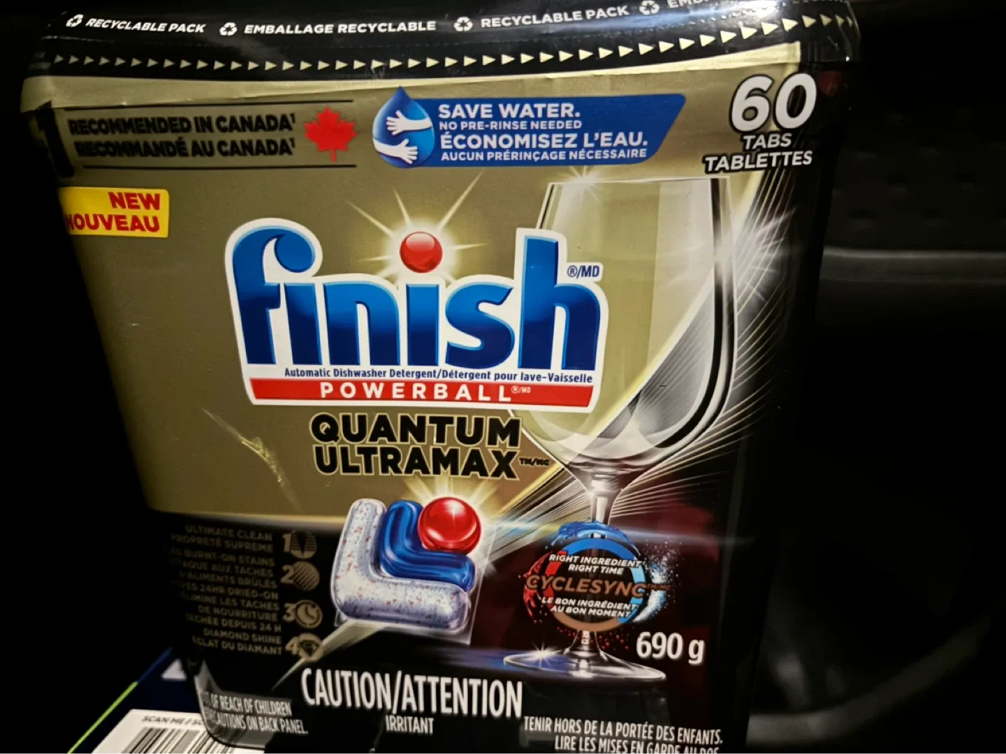Finish Quantum Ultramax  Dish Detergent Tabs, Lemon, 60 Tabs