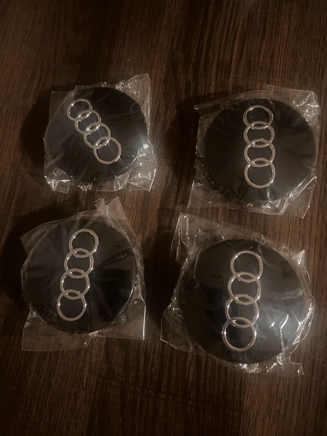 Audi 4 Hub Cap Wheel Center Rim Cover Badge Emblem Set