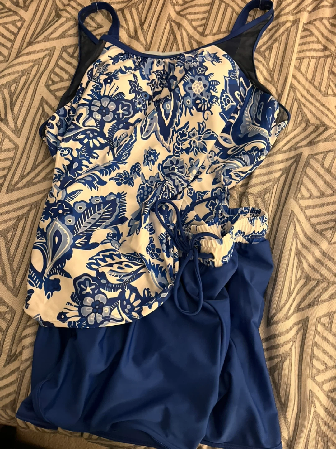 Modlily Tummy Coverage Tankini Swimsuit Set Royal Blue XL - photo 2