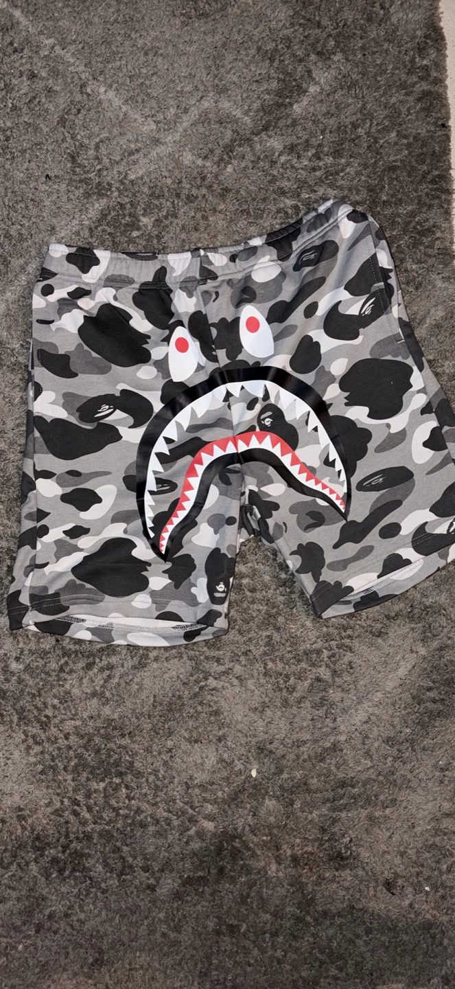 A Bathing Ape BAPE Shark Camo Shorts