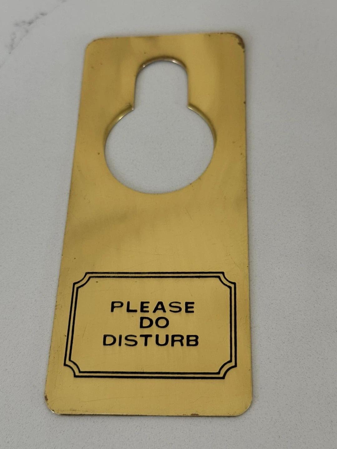 Vintage "Please Do Not Disturb" Brass Hotel Door Hanger - photo 2