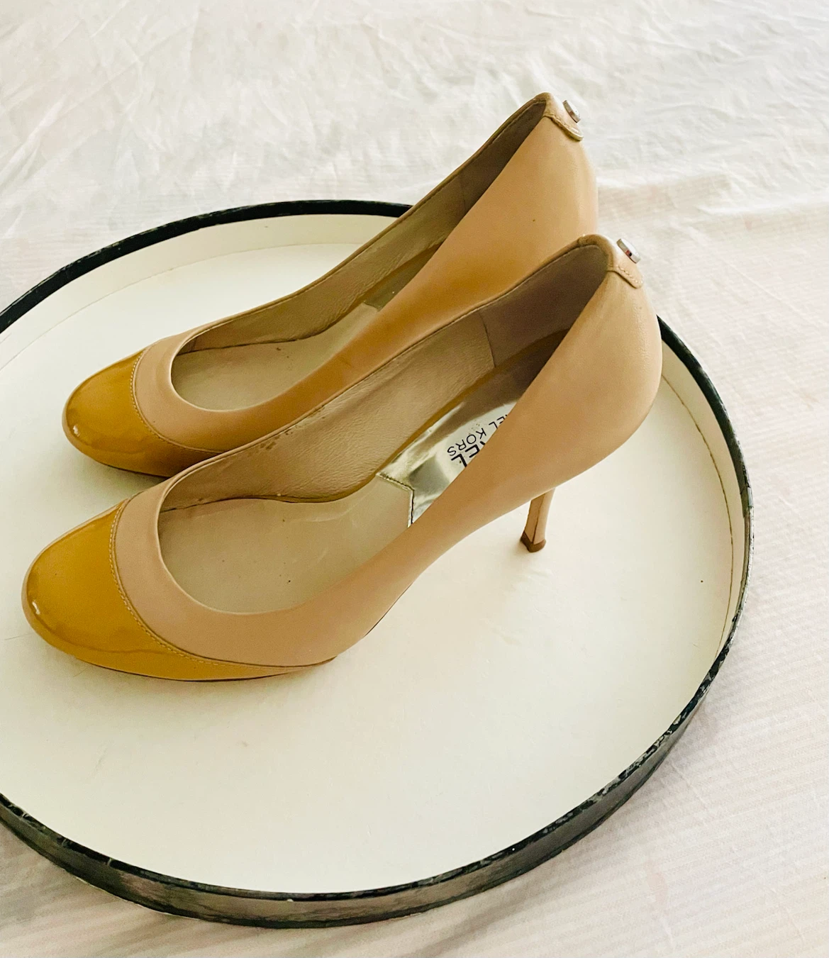 Michael Kors Women's Tan Patent Cap Toe Pumps - photo 2