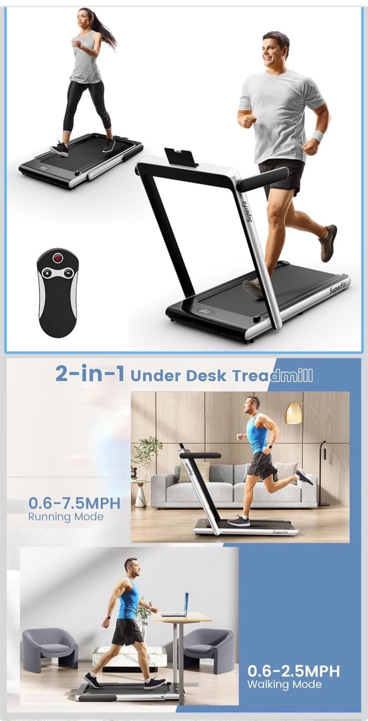 SuperFit 2-in-1 Under Desk Treadmill