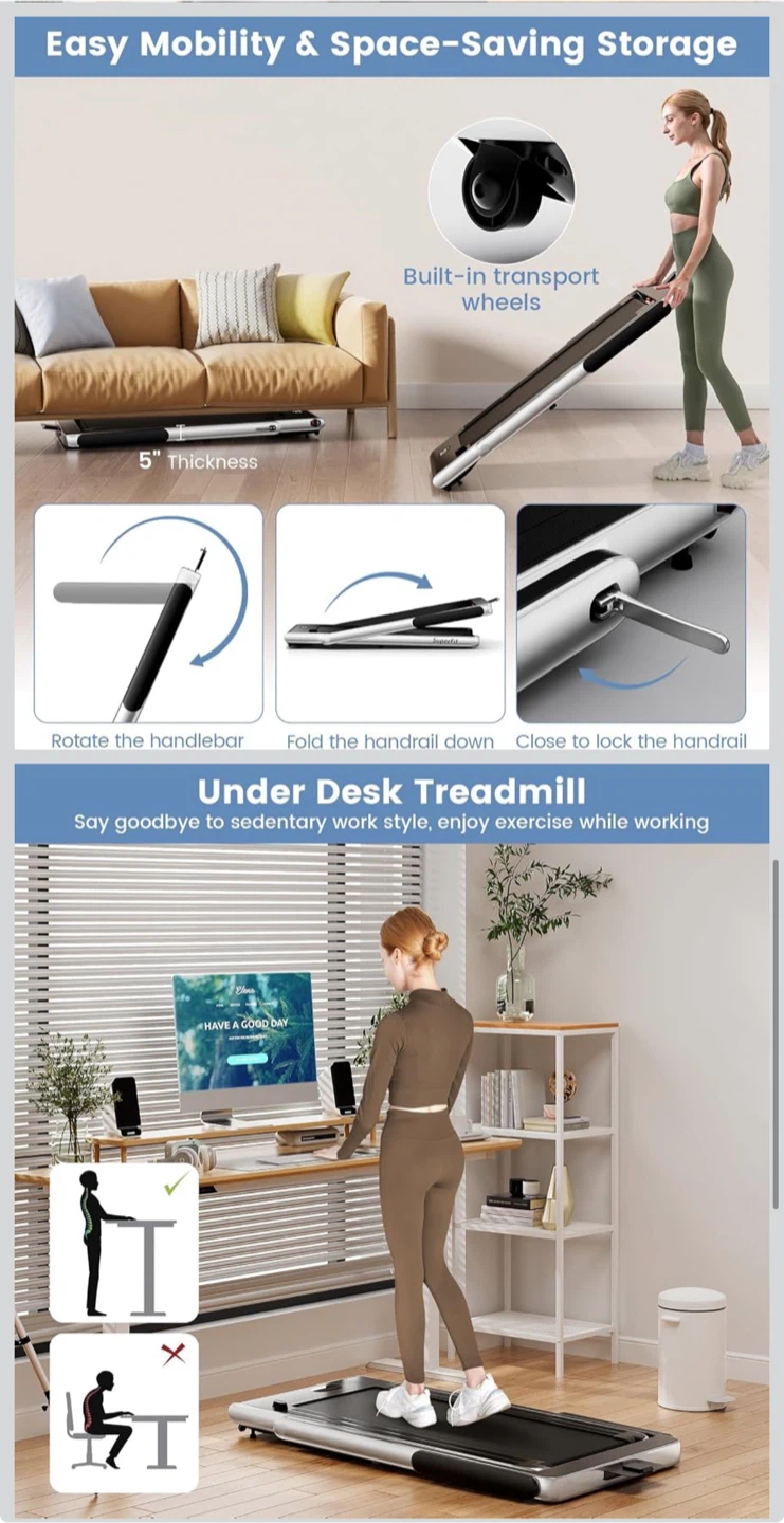SuperFit 2-in-1 Under Desk Treadmill - photo 4