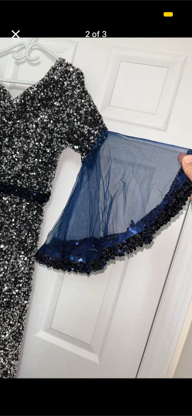 Sparkly Sequin Maxi Dress with Bell Sleeves - photo 2