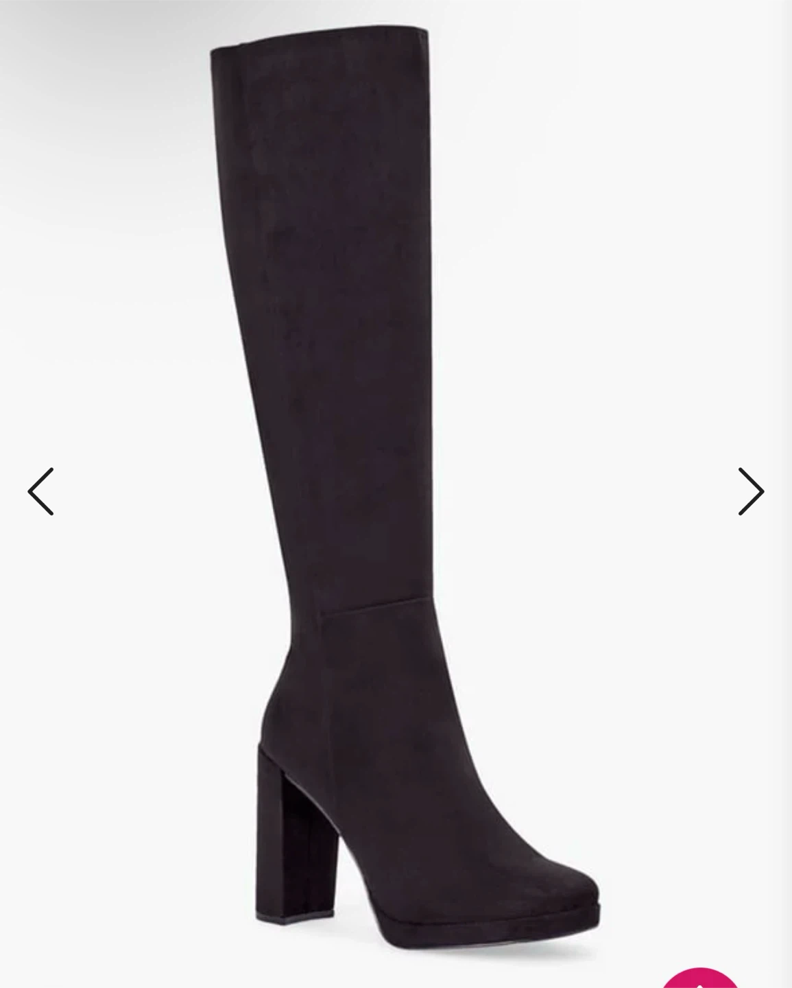 Black Suede Block Heel Knee-High Boots