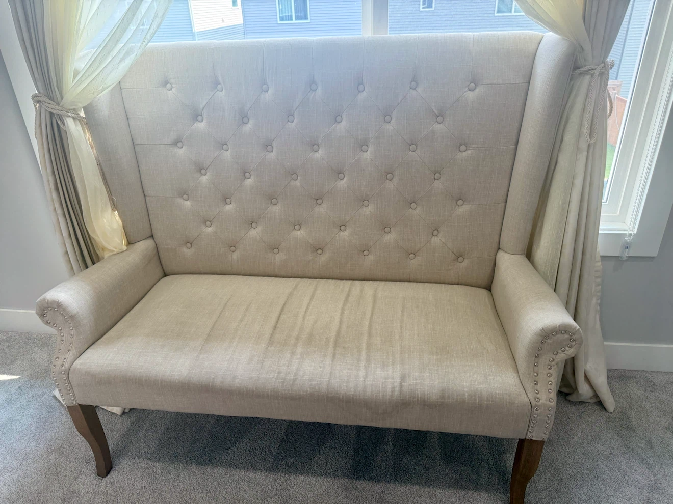 Tufted Wingback Loveseat