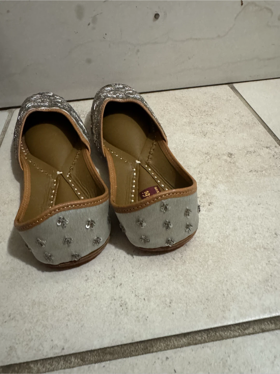 A Punjabi Jutti Shop Silver Embellished Flats - photo 2