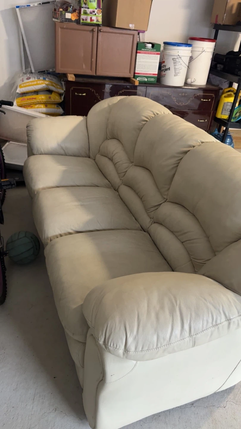 Cream coloured sofa